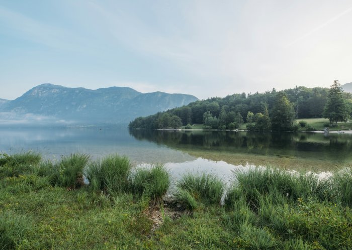 Hills on the other shore of a calm lake