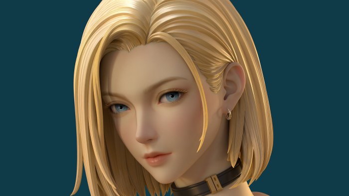 Android 18 from Dragon Ball 3D Render