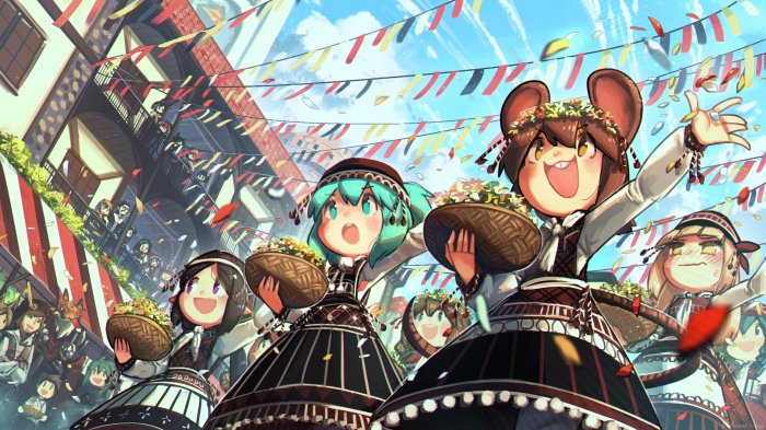 Festive Parade of Mouse Girls by Porforever