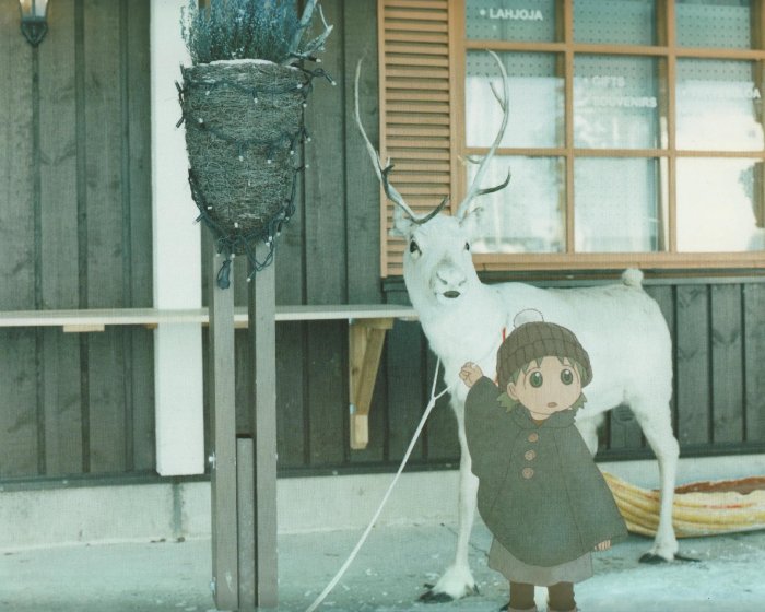 Yotsuba Koiwai from Yotsuba&! with a White Reindeer