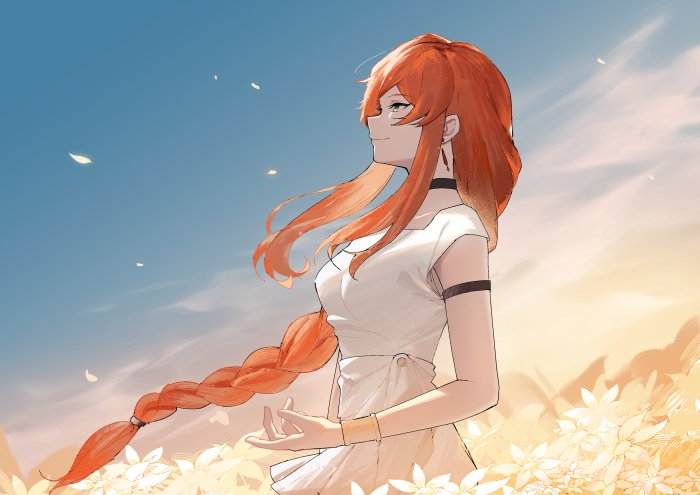 Flamme from Frieren: Beyond Journey's End in a Flower Field