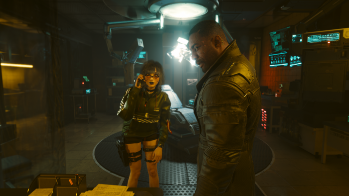Solomon Reed and Female V in Cyberpunk 2077