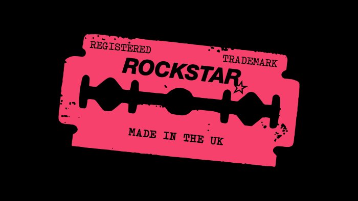 Pink Razor Blade Graphic with Rockstar Text
