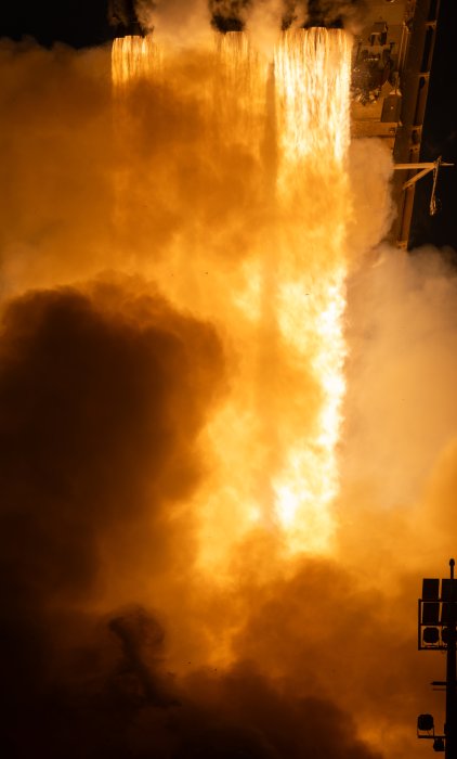 Falcon Heavy Rocket Launch Exhaust and Smoke Plume