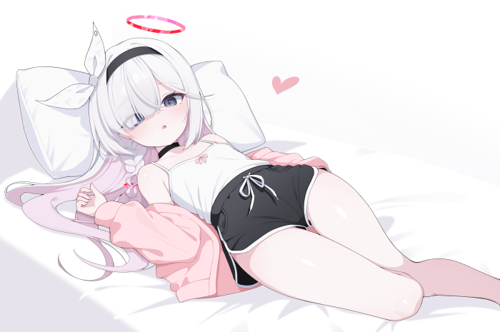Plana from Blue Archive Lying on a Bed