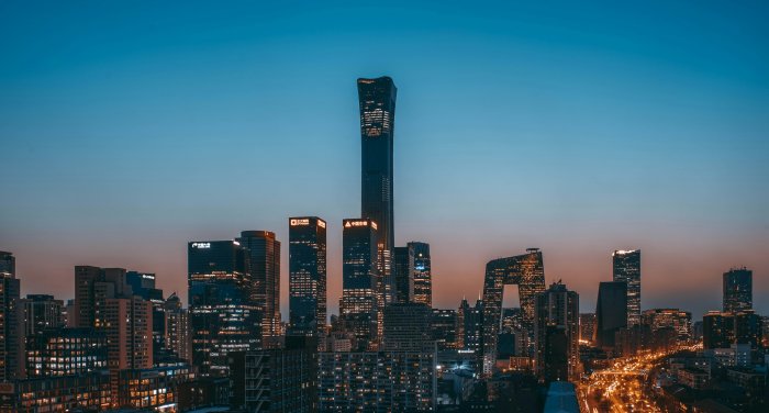 Beijing Skyline with China Zun at Dusk