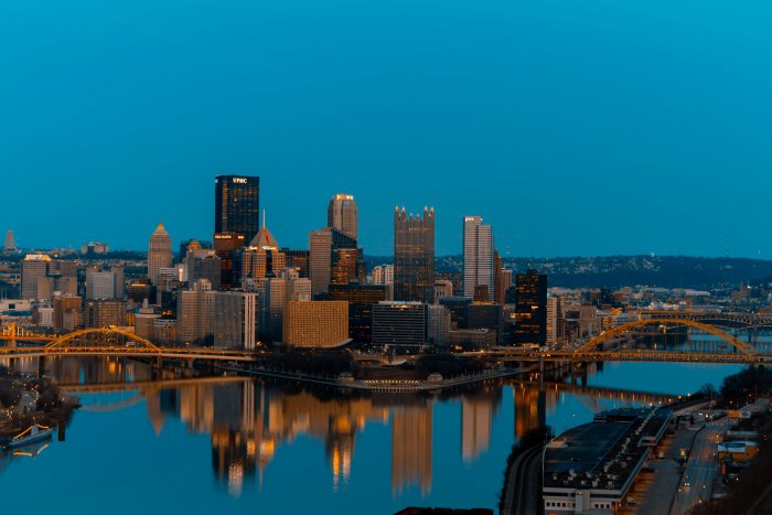 Pittsburgh Skyline and Bridges at Twilight