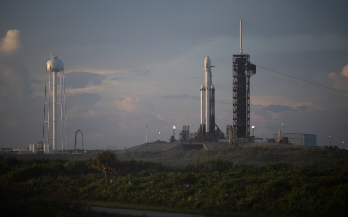 SpaceX Falcon Heavy Rocket on Launch Pad 39A