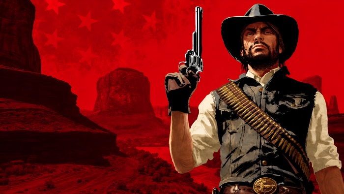 John Marston holding a revolver in Red Dead Redemption