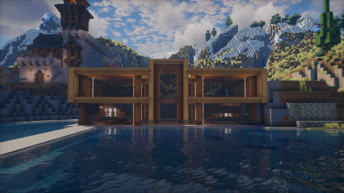 Modern Wooden House Build in Minecraft