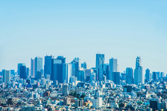 Tokyo Shinjuku City Skyline Under Blue Sky