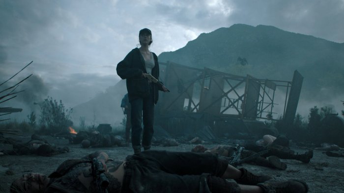 A woman standing amidst aftermath in The Dog Stars