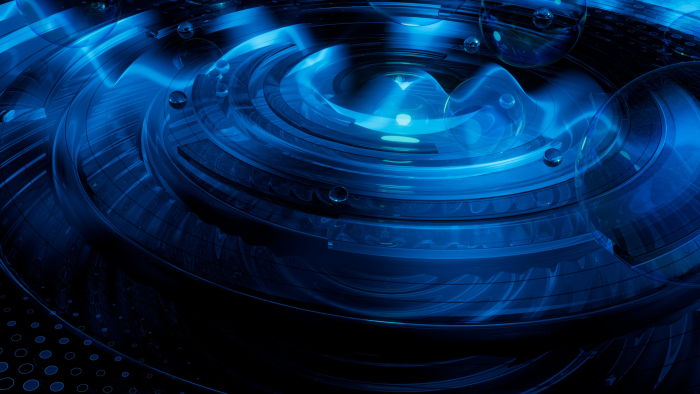 Abstract Blue Concentric Rings and Spheres