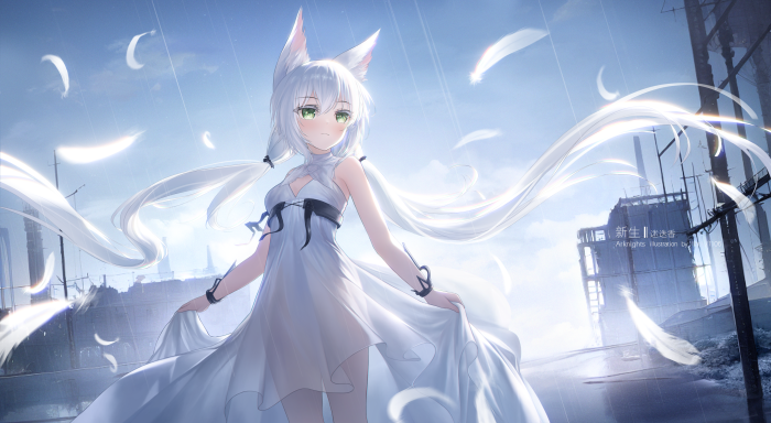 Rosmontis from Arknights in a White Dress