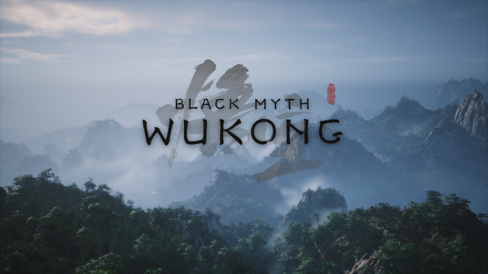 Black Myth: Wukong Title Screen with Misty Mountains