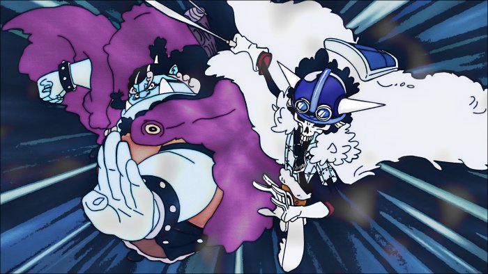 Jinbe and Brook from One Piece in Battle Pose