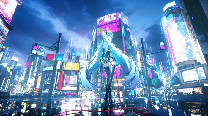 Hatsune Miku in Neon Shibuya City Vocaloid