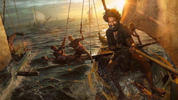 Fishermen on boats in rough seas from Mandaadi