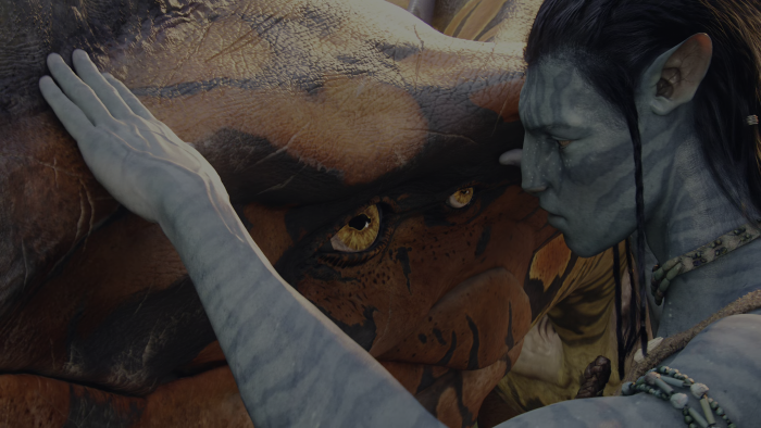 Jake Sully bonding with Toruk in Avatar