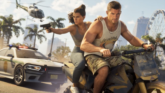 Lucia and Jason on Motorcycle in Grand Theft Auto VI