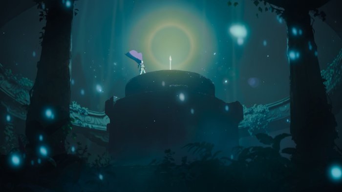Aang on a stone altar in Avatar Aang
