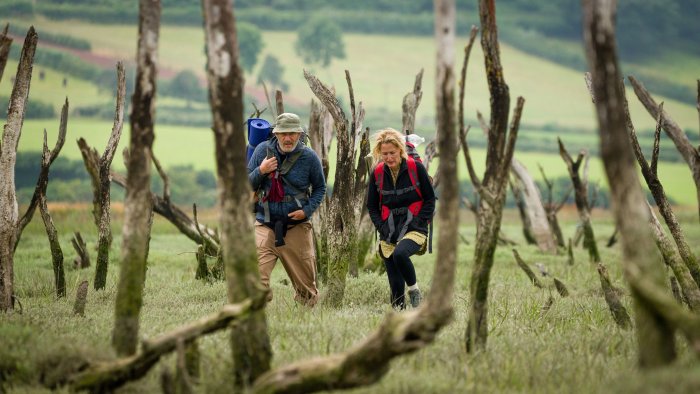 Gillian Anderson and Jason Isaacs in The Salt Path