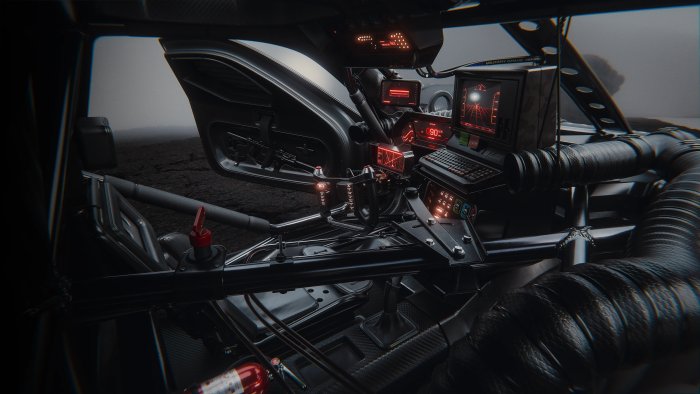 Futuristic Sci-Fi Vehicle Cockpit Interior