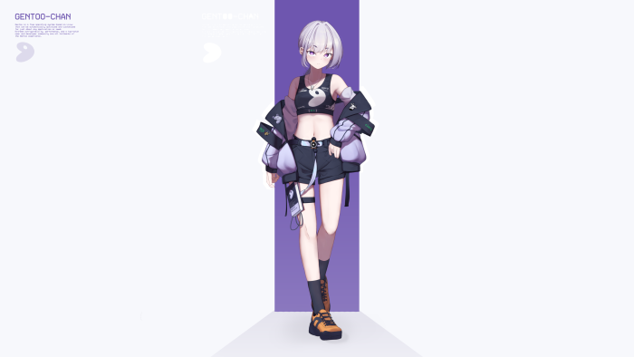 Gentoo-chan Anime Girl Linux Mascot Illustration