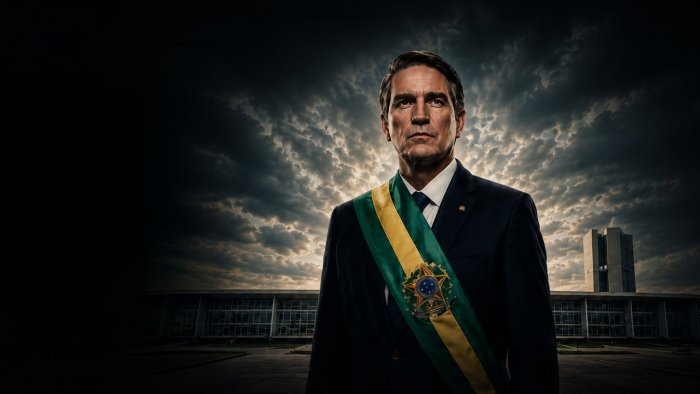 Man in Brazilian Presidential Sash in Dark Horse