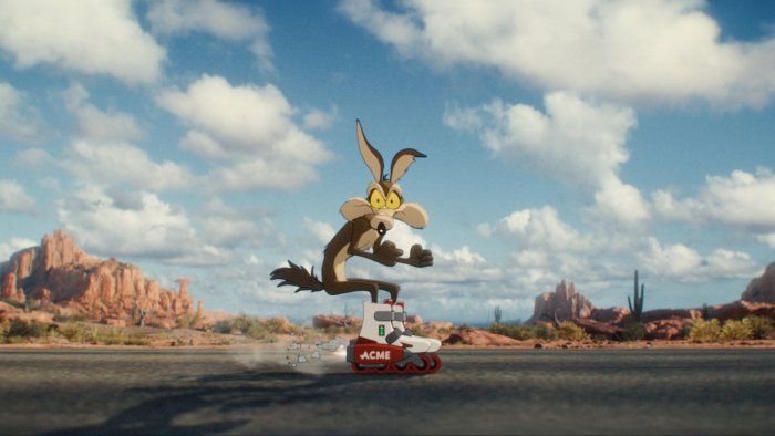 Wile E. Coyote on ACME Skates in Coyote vs. Acme
