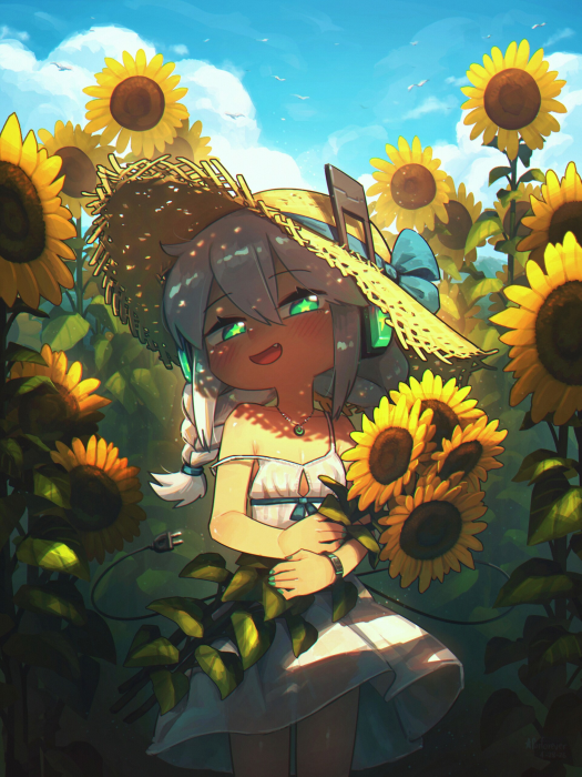 Original Character Plug by Porforever in Sunflower Field