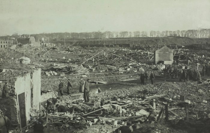 Damaged City of Lille during World War I