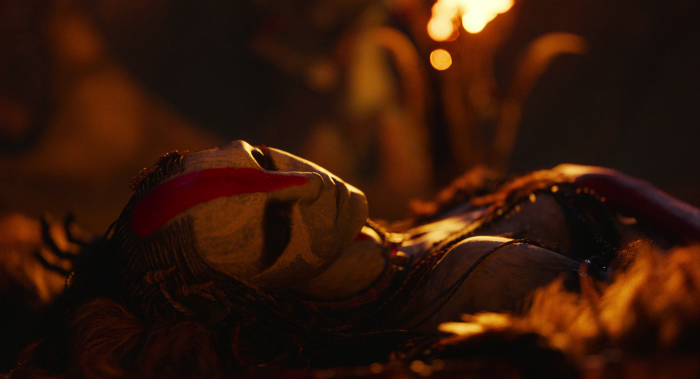 Senua lying down in Senua's Saga Hellblade II
