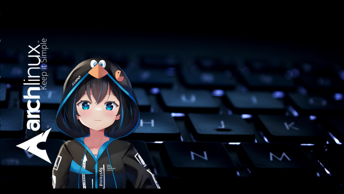 Arch Linux Anime Girl in Tux Hoodie
