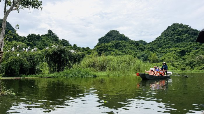Scenic boat ride in Ninh Binh Vietnam