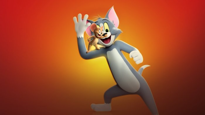 Tom and Jerry in a CGI animated movie poster