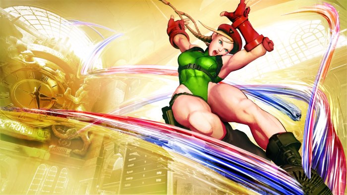 Cammy White in action with colorful energy trails