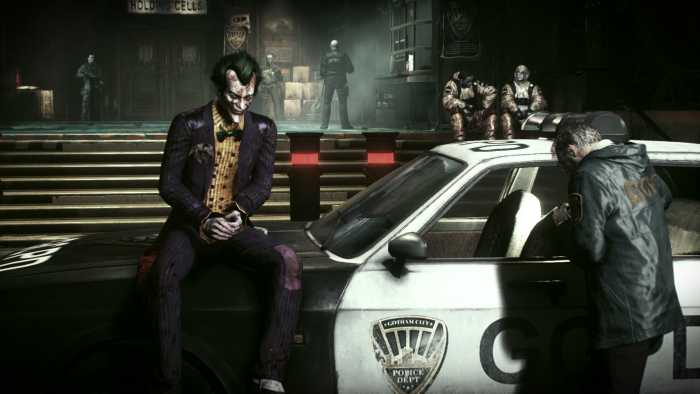 Joker and police officers in Gotham City
