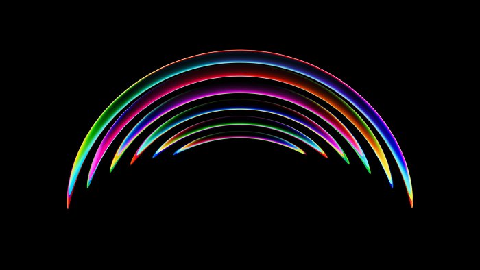 Abstract Rainbow Arcs on Black