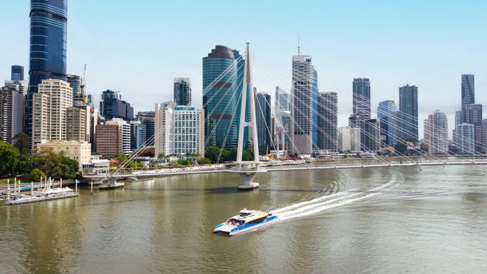Brisbane Cityscape with River and Bridge
