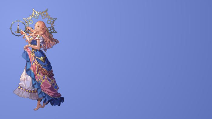 Anime girl with candle and ornate halo