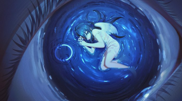 Venti sleeping in a blue vortex
