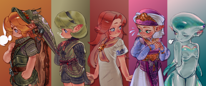 The Legend of Zelda characters in anime style