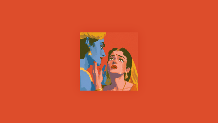 Krishna comforting Radha