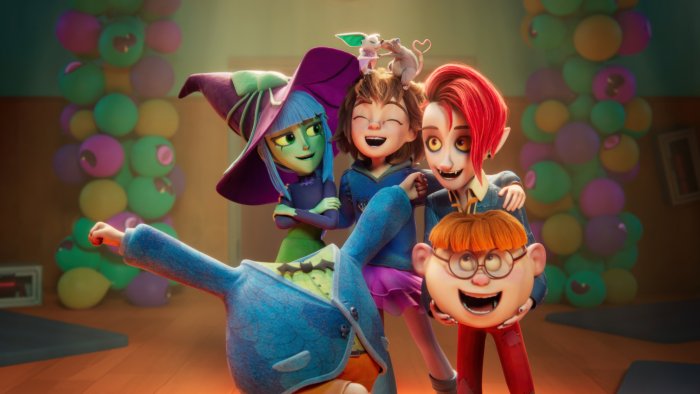 Monster Mia characters with balloons
