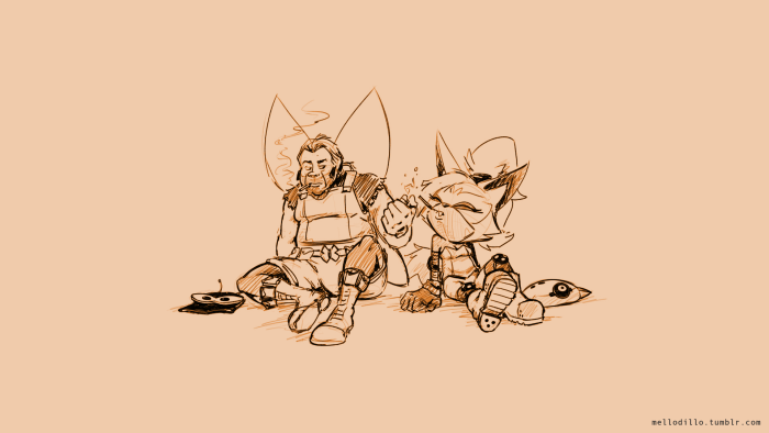 Ratchet & Clank characters relaxing and smoking