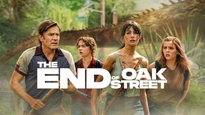 The End of Oak Street movie poster with family and monster