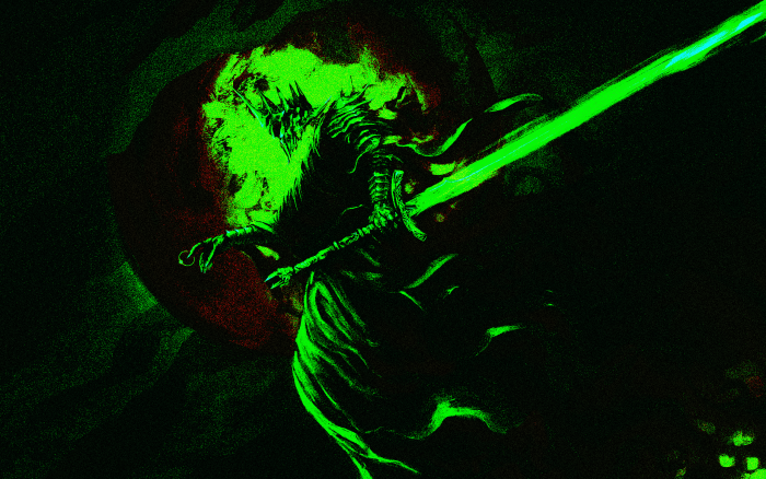Sauron with a green lightsaber