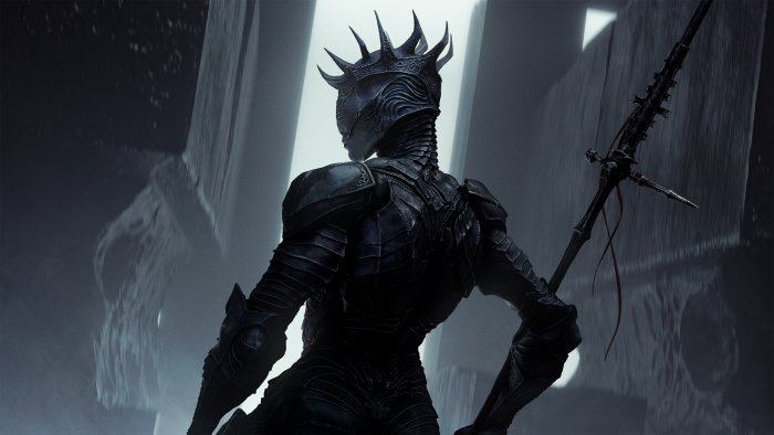 Dark Knight with Spiked Crown and Spear