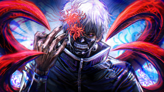 Ken Kaneki with Kagune and Mask from Tokyo Ghoul